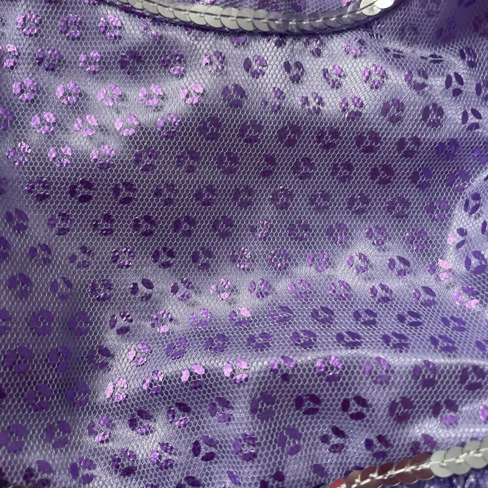 Build A Bear Outfit- Purple Dance/ Skate Dress Sequins & White Faux Fur Skates